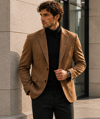 Men's Plus Size Lapel Collar Long Sleeve Blazer