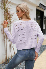 Open Front Cuffed Cropped Cardigan