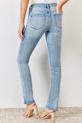 Slim Fit Kancan Mid Rise Y2K Slit Bootcut Jeans