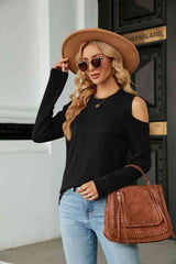 Dropped Shoulder Long Sleeve Blouse
