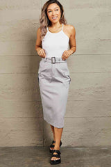 HYFVE Professional Poise Buckled Pencil Skirt