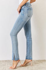 Slim Fit Kancan Mid Rise Y2K Slit Bootcut Jeans