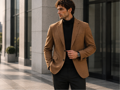 Men's Plus Size Lapel Collar Long Sleeve Blazer
