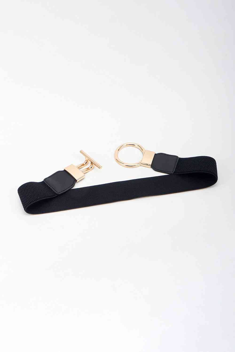 Circle Shape Buckle Zinc Alloy Buckle PU Leather Belt