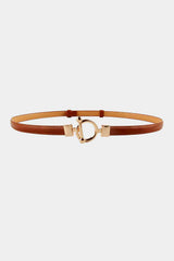 Toggle Buckle Skinny PU Belt